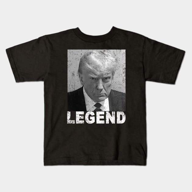 Donald Trump Mug shot Legend Kids T-Shirt by glaucomaegford